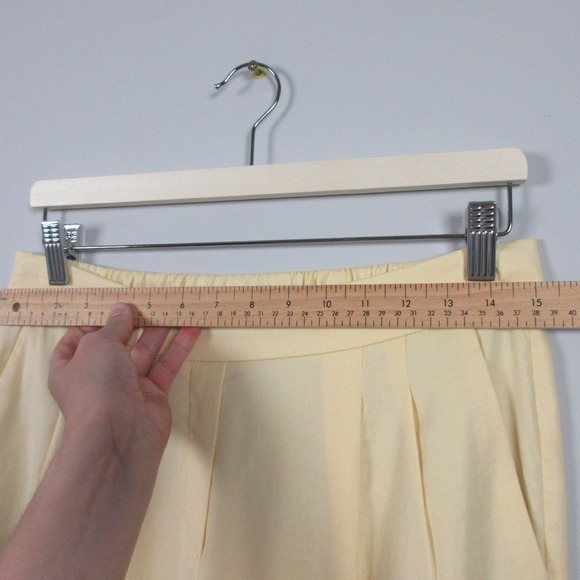 Babaton Cohen Linen Pants Women 8 Butter Yellow Pull On Pleated Career 272 - Picture 7 of 12